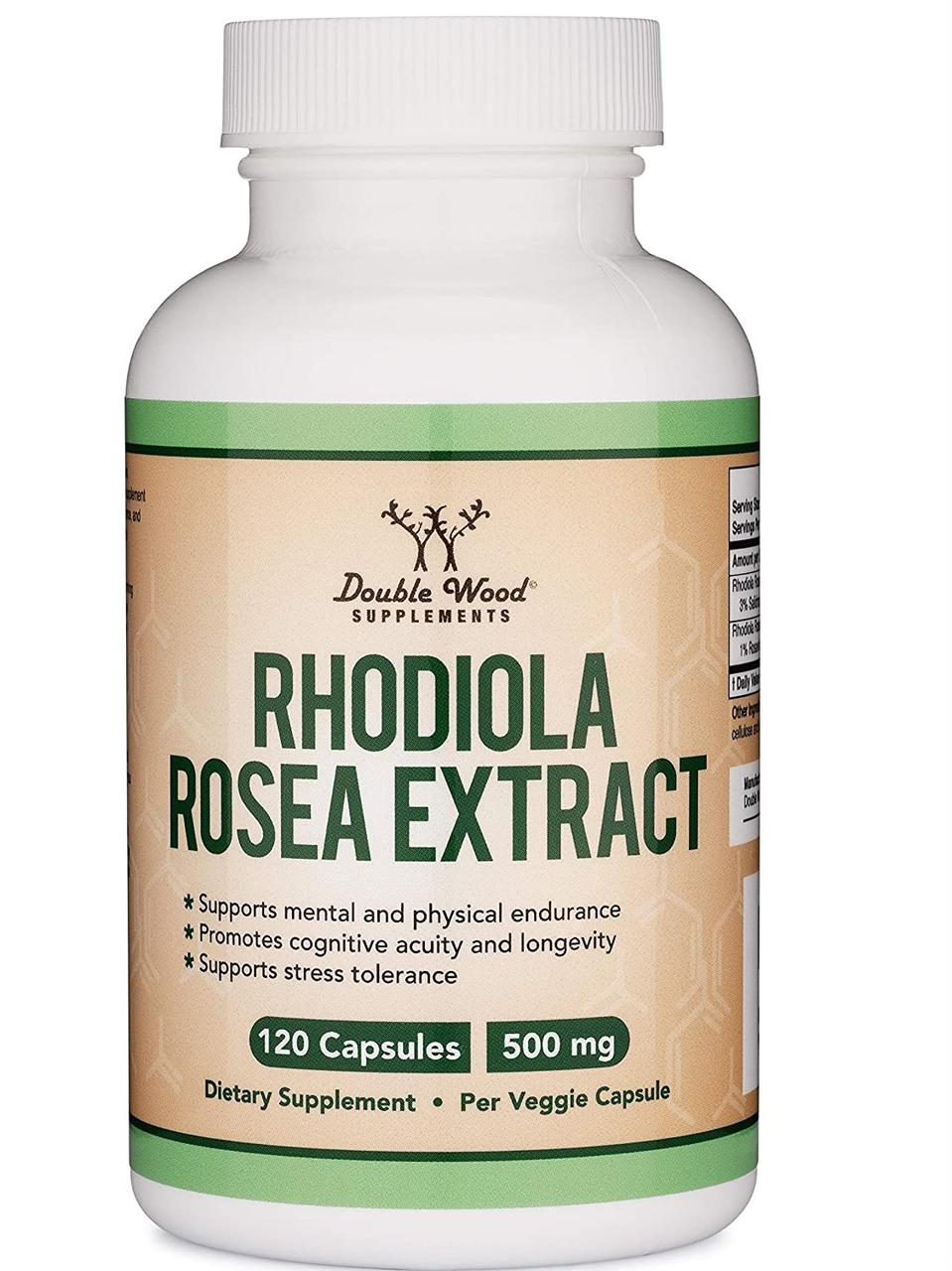 Родіола рожева Double Wood Rhodiola Rosea Extract 500 mg 120 capsules