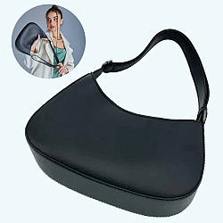 Жіноча сумка з блискавкою "Бланка" 29см, Чорна / Жіноча сумка через плече з ремінцем