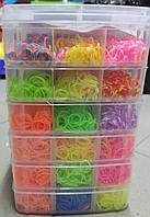 Набір резинок для плетіння браслетів прикрас 6 ярусний резинки 5500 штук