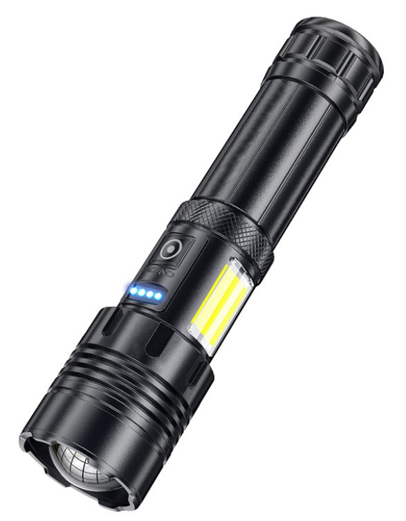 Ліхтарик ручний T6 світлодіодний металевий 15W акумулятор зарядний пристрій захисний бокс Cree XHP70.2