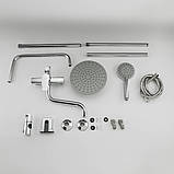 Душова система FRUD R24154, поворотний вилив - перемикач на лійку/душ, 3 режими, хром, фото 4