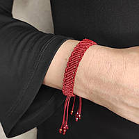 Жіночий браслет ручного плетіння макраме "Ратибор" CHARO DARO (бордовий)