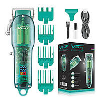 Машинка для стрижки VGR Professional Transparent Green (V-660), фото 7