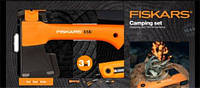 Подарочный набор Fiskars X5 3 в 1 (Топор 121123 + нож 156017 + пила 123870) 1057912