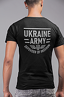 Патриотическая футболка хлопковая мужская черная "UKRAINIAN ARMY"