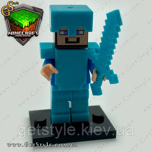 Фігурка Стів із мечем Майнкрафт Steve in armor Minecraft 4.5 см