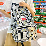 Міський стильний рюкзак жіночий з ведмедиком, фото 8