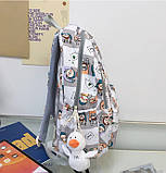 Рюкзак женский городской молодежный с принтом, фото 4