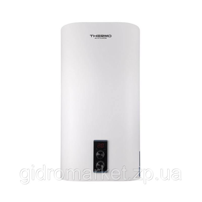 Thermo Alliance Водонагрівач електричний 50 л плоский вертикальний, мокрий ТЕН 2 кВт (0,8 + 1,5,2) DT50V20G (P, фото 1