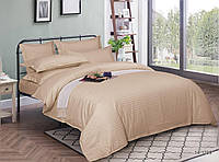 Постільна білизна Двоспальна, Страйп-сатин Бежевий, TM Krispol (620.541209)