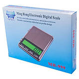 Ваги ювелірні Ming Heng Electronic Digital Scale MH-999 на 3000 г (0.1 г) настільні з великою платформою, фото 5