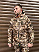 Военная куртка SOFT SHELL многофункциональная демисезонная влагоотталкивающая камуфляж ВСУ 46