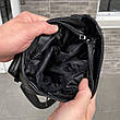 Чоловіча містка сумка барестка через плече чорна екошкіра Bucket, фото 8