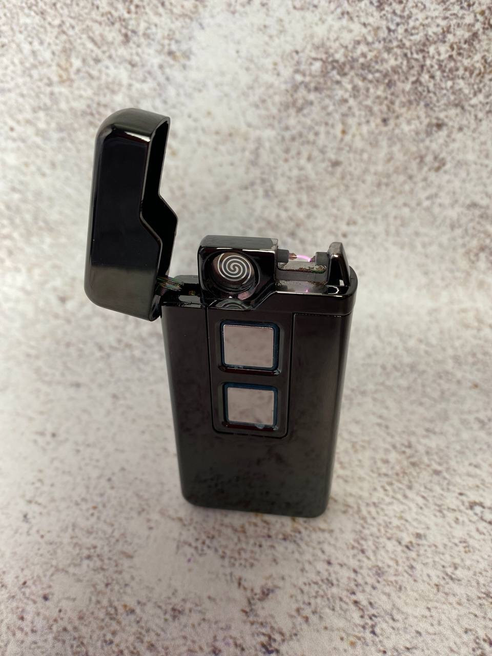 Електрическая електроимпульсная Зажигалка спиральная и дуговая 2в1 USB Черная - фото 2 - id-p1809976397