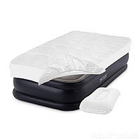 Надувне ліжко Intex 64132-3 99 х 191 х 42 см електронасос наматрацник подушка Односпальна