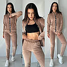 Велюровий спортивний костюм із кофтою на блискавці та штанами джогерами (р. 42-48) 52052013, фото 7