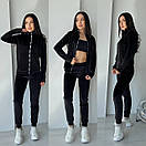 Велюровий спортивний костюм із кофтою на блискавці та штанами джогерами (р. 42-48) 52052013, фото 8