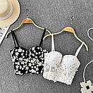 Жіночий корсетний топ бюстьє з чашками та аплікацією квіти (р. S-M) 77171049, фото 2