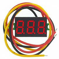 Цифровий вольтметр (3 дроти) 0.36" DC 0 - 100V з калібрувальним гвинтом червоний