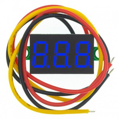 Цифровий вольтметр (3 дроти) 0.36" DC 0 — 100V з калібрувальним гвинтом синій