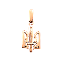 Кулон тризуб золото герб Украины патриотический с мечом без камней