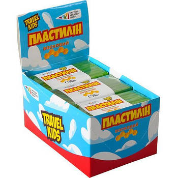 Восковий пластилін "Travel Kids" 12 шт в упаковці 30г Салатовий