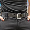 Шкіряний офіцерський ремінь портупея, 4 розміри, Чорний / Класичний чоловічий ремінь з двома язичками, фото 2