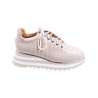 Кросівки жіночі Aquamarin капучіно натуральна шкіра, 41, фото 3