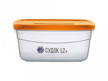 Судок універсальний 1,2л помаранчева кришка 91п G-Rich