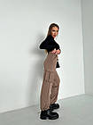Жіночі спортивні штани карго 080 (42-44,46-48) (колір: хакі, молочний, мокко, чорний) СП, фото 8