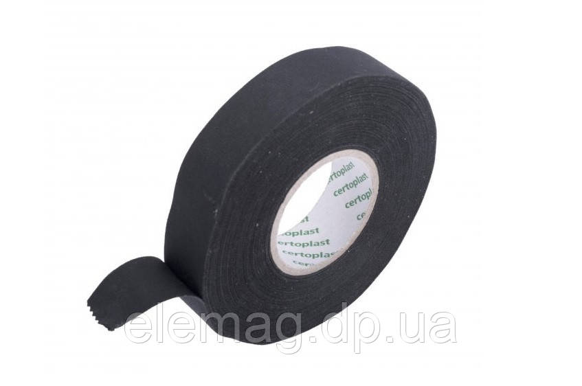 Авто - Лавсан тканинна ізолента ХБ Certoplast 25 метрів зелена напис
