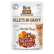 Вологий корм для котів Brit Care Cat pouch філе в соусі з качкою 85g