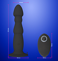 Вібратор жіночий анально вагінальний на присоску та з пультом. Страпон. Вібромасажер із USB. Анальний корок.