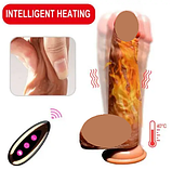 Фалоїмітатор із підігрівом і висуванням на пульті, Вібратор фаллос з обертанням на присоску 21 см, Інтимні голки, фото 9