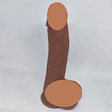 Фалоїмітатор із підігрівом і висуванням на пульті, Вібратор фаллос з обертанням на присоску 21 см, Інтимні голки, фото 2