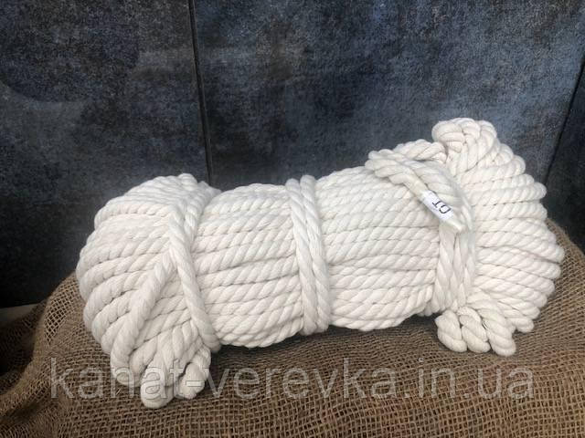 10 мм - 50 м. Канат бавовняний (х.б), фото 1