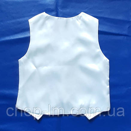 Жилетка дитяча біла (зріст 134 – 140 см). Атласний жилет для танців, фото 2