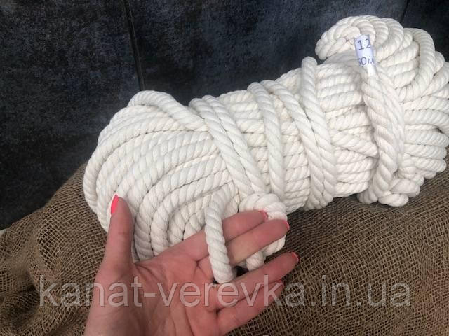 12 мм - 50 м. Канат бавовняний (х.б)