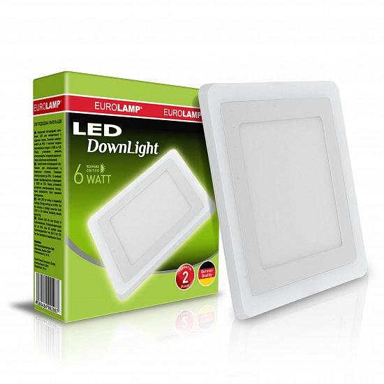 LED-світильник Eurolamp квадратний DownLight 6W 4000K LED-DLS-6/4(white)
