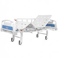 Медицинская механическая кровать 4 секции на колесах с поручнями A2K