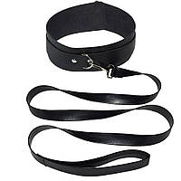 Набір для бдсм ігор, нашийник із хутряною підкладкою та повідець