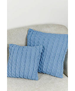 Декоративна наволочка вязана Коси волошкова 45х45 см