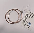 Великі срібні сережки кільця кільця Конго ф. 3,5 см. Сережки зі срібла жіночі 925 проба позолочені, фото 4