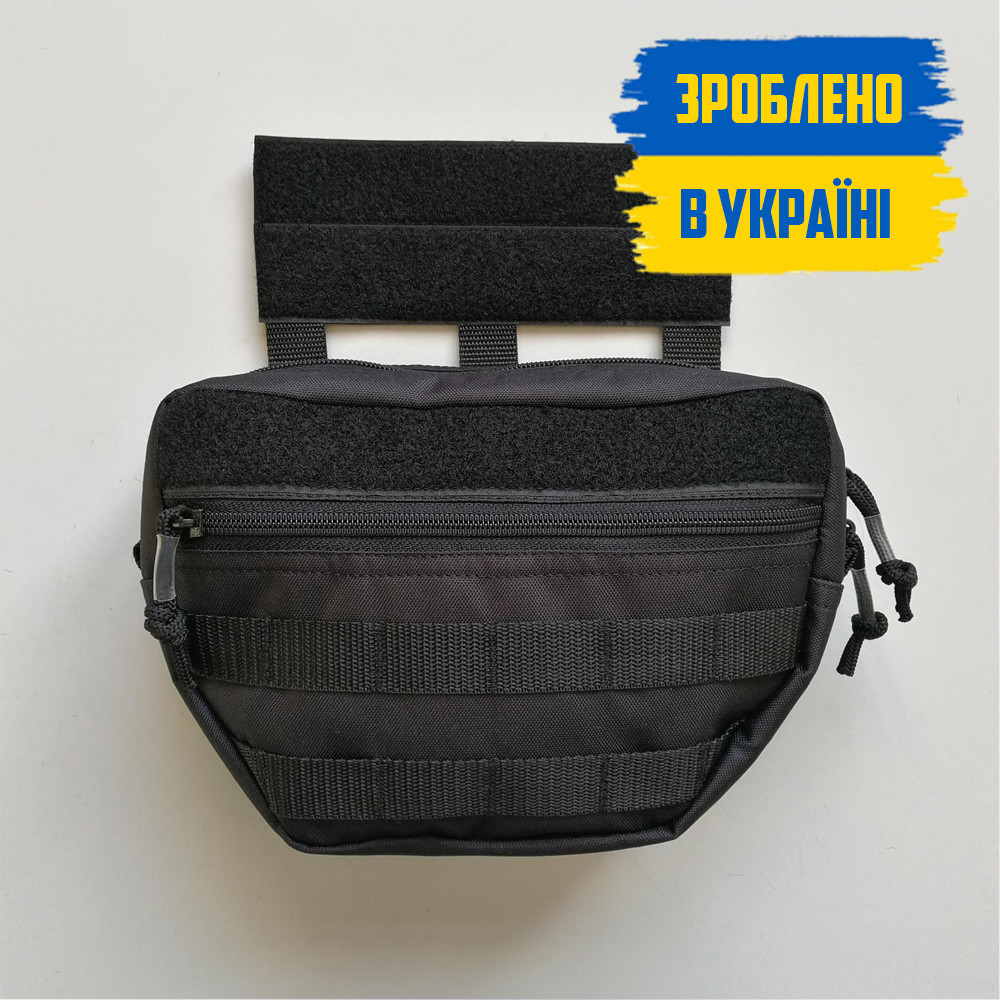 Напашник абдомінальний підсумок тактичний DEFEND чорний сумка під жилет на пояс з MOLLE T