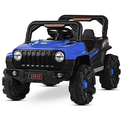 Дитяча машина на акумуляторі Just Drive JЕEP GRAND-RS1. Два мотори по 30 Вт, MP3, 6 км/год. Синій, фото 1