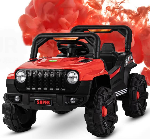 Дитяча машина на акумуляторі Just Drive JЕEP GRAND-RS1. Два мотори по 30 Вт, MP3, 6 км/год. Червоний