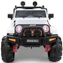 Дитяча машина на акумуляторі Just Drive JEEP GRAND-RS4. Два мотори по 30 Вт, MP3, 6 км/год. Білий, фото 3