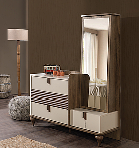 Сучасний комод із дзеркалом і шкафчиком Ельза