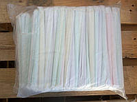 Трубочка "Гофра" цветная в бумажной индивидуальной упаковке 8-210мм . (200 штук)