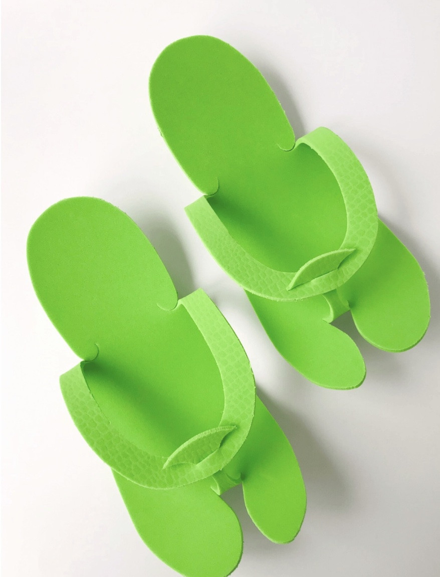 Одноразові тапочки-в'єтнамки 12 пар, зелені